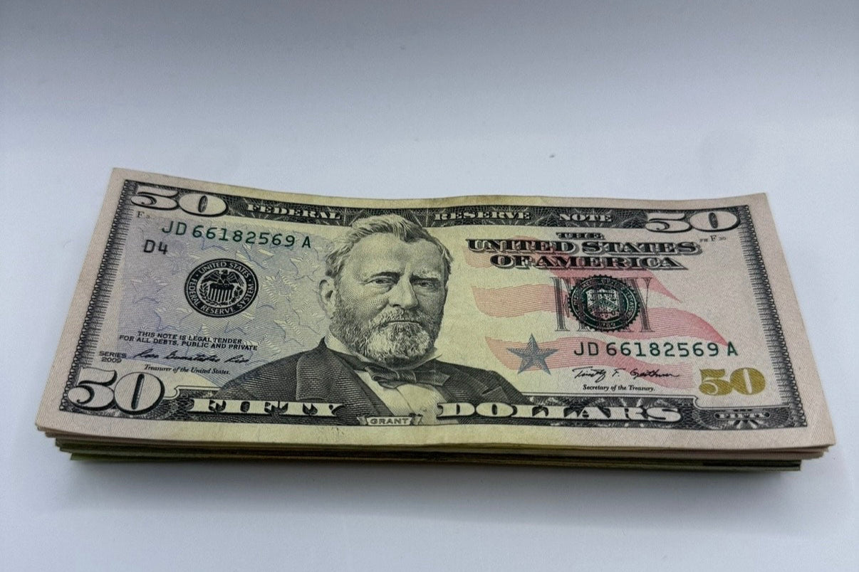 American Prop Money $50 Bills $5,000 Full Print 1 Stack (100pcs)