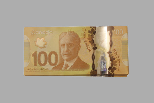 Canadian Prop Money $100 Bills $10,000 Full Print 1 Stack (100pcs)