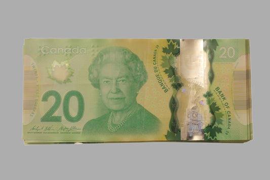 Canadian Prop Money $20 Bills $2,000 Full Print 1 Stack (100pcs)