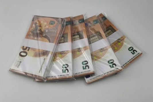 Euro Prop Money $50 Bills $5,000 Full Print 1 Stack (100pcs)